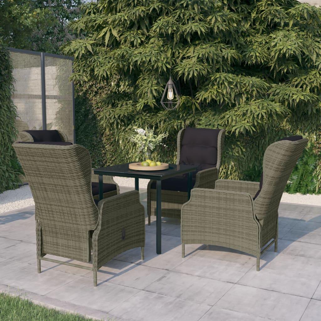 5 Piece Patio Dining Set Brown