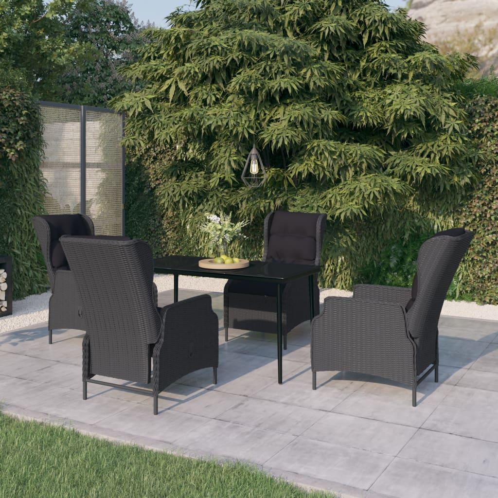 5 Piece Patio Dining Set Dark Gray