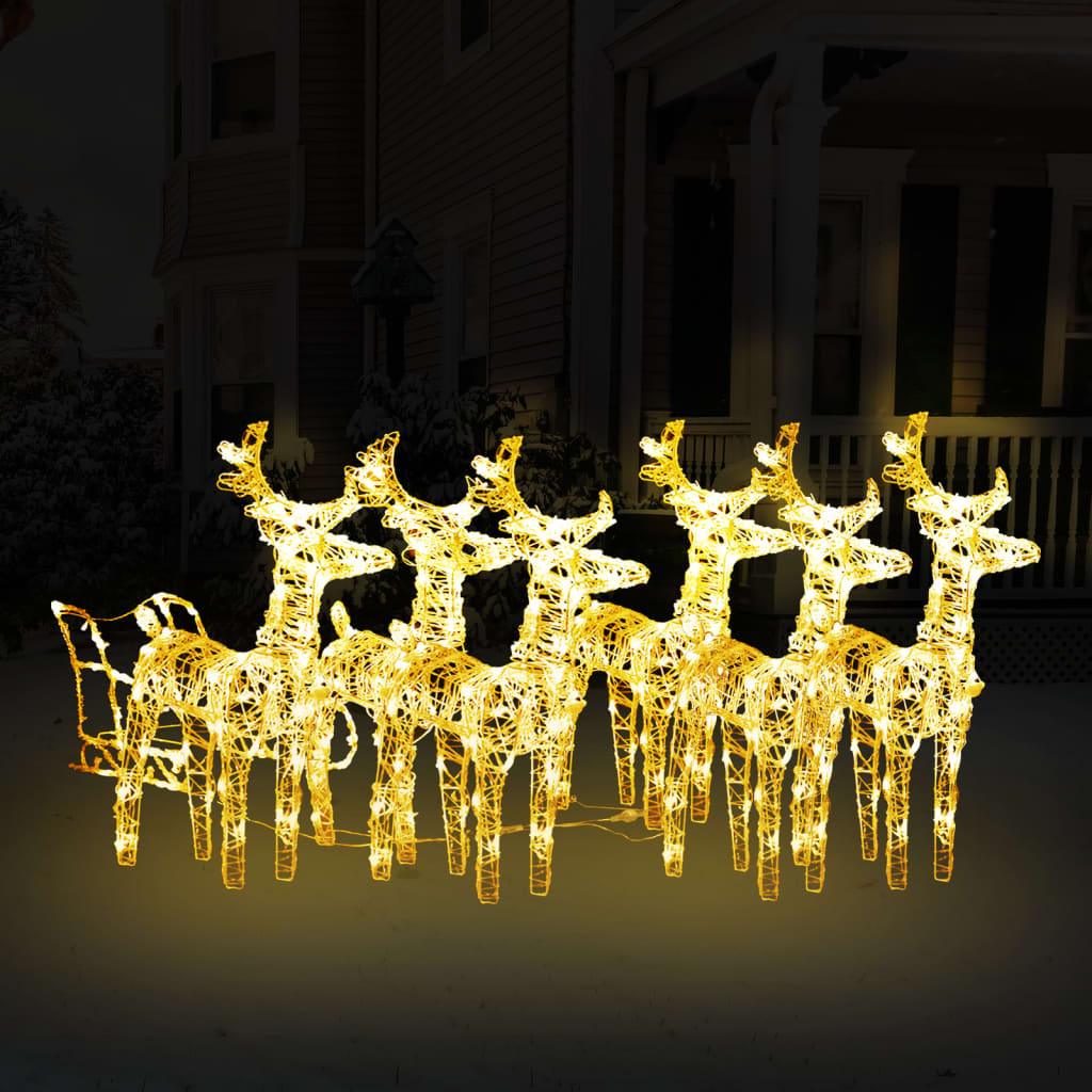 Reindeers & Sleigh Christmas Decoration 320 LEDs Acrylic