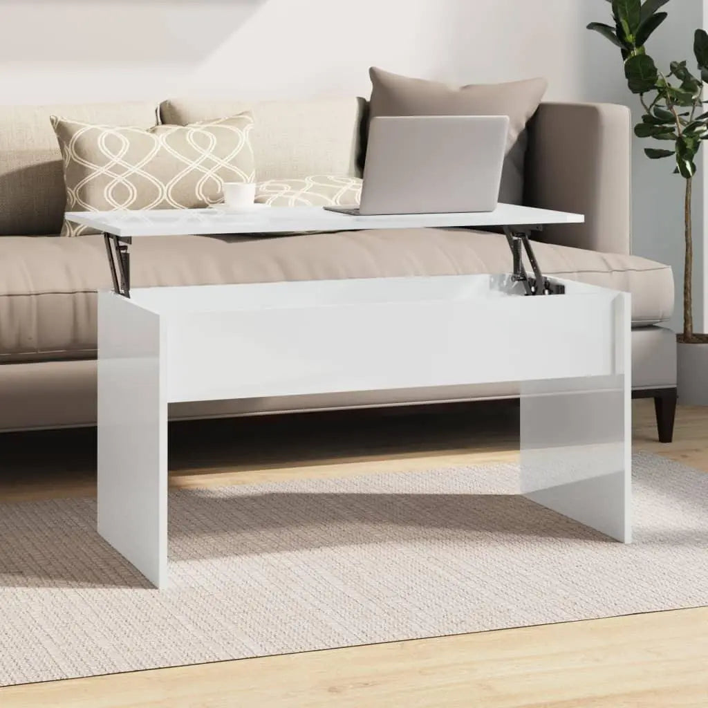 Coffee Table High Gloss White 40.2