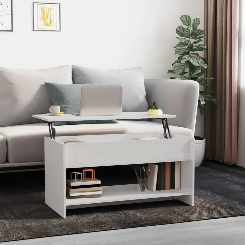 Coffee Table High Gloss White 40.2