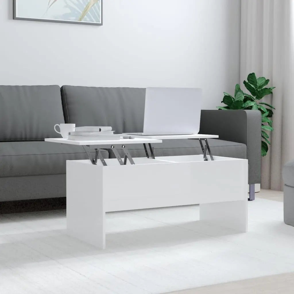 Coffee Table High Gloss White 40.2