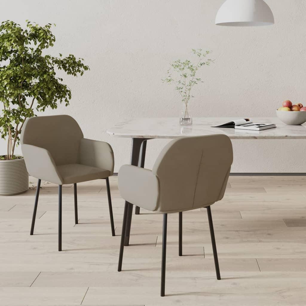 Dining Chairs 2 pcs Light Gray Velvet