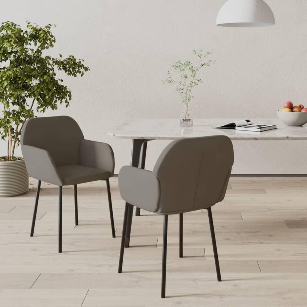 Dining Chairs 2 pcs Dark Gray Velvet