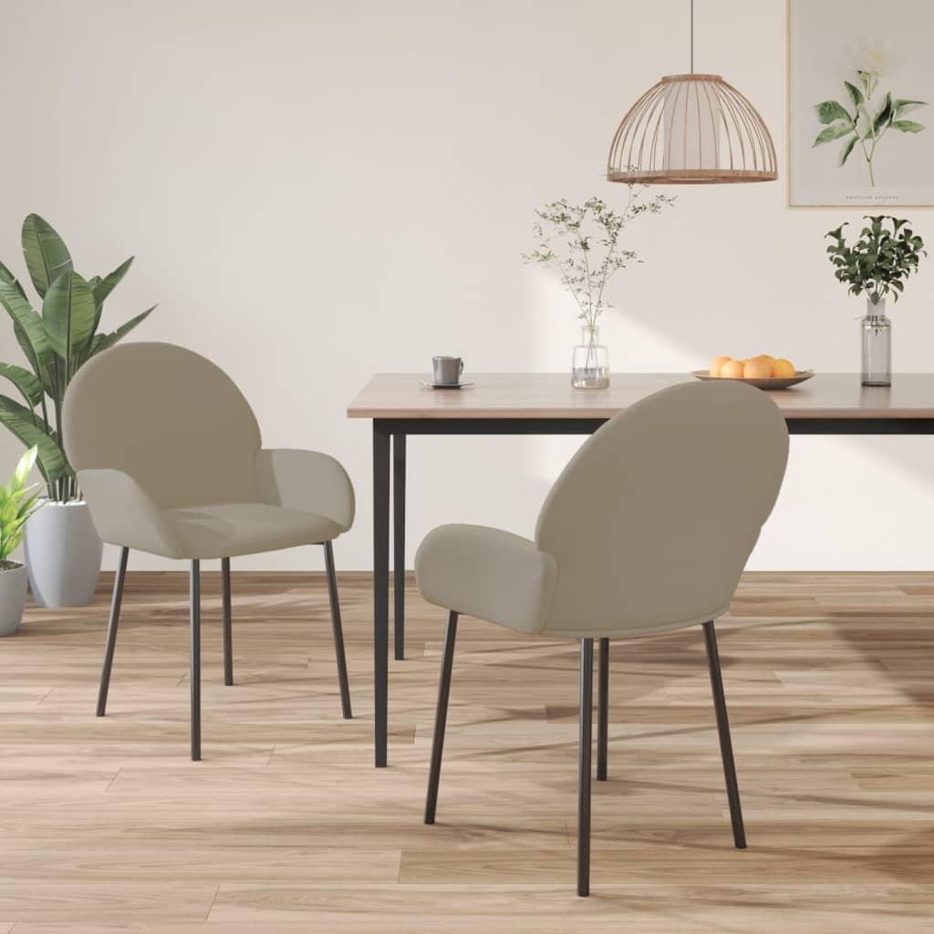 Dining Chairs 2 pcs Light Gray Velvet