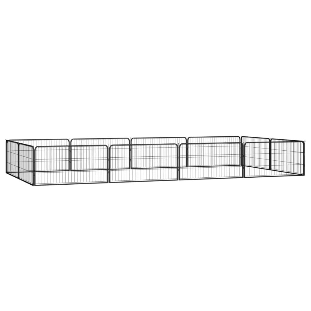 12-Panel Dog Playpen Black 39.4