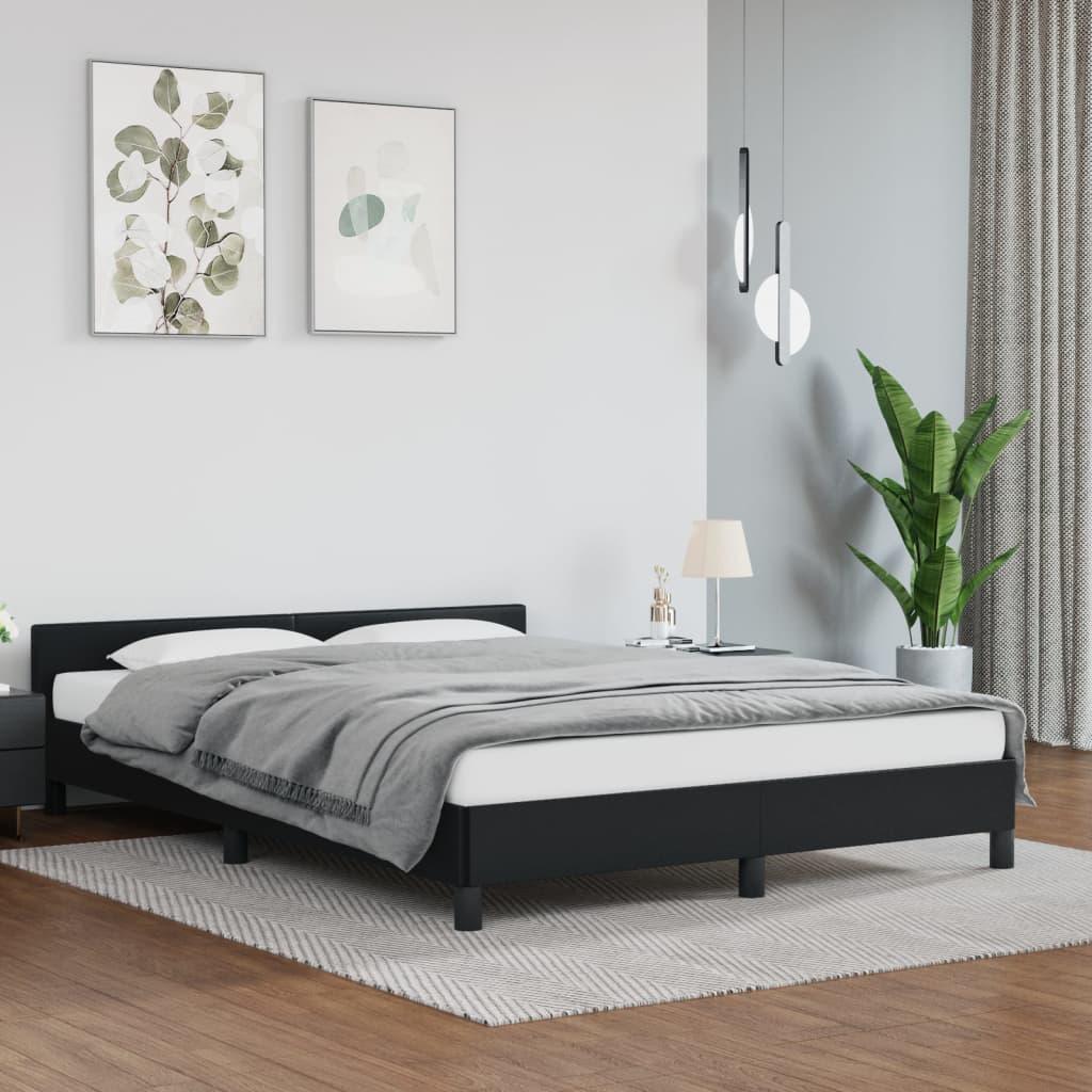 Bed Frame with Headboard Black 53.9