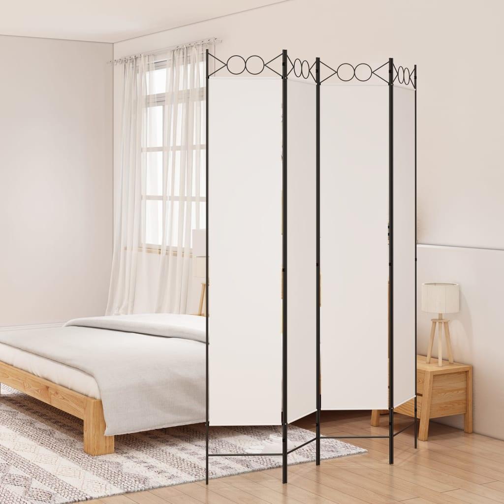 4-Panel Room Divider White 63