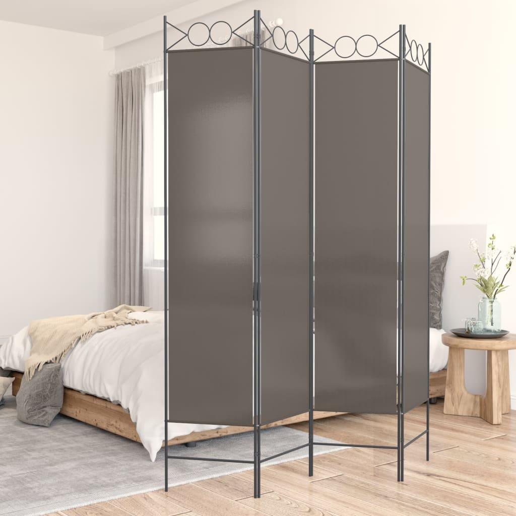 4-Panel Room Divider Anthracite 63