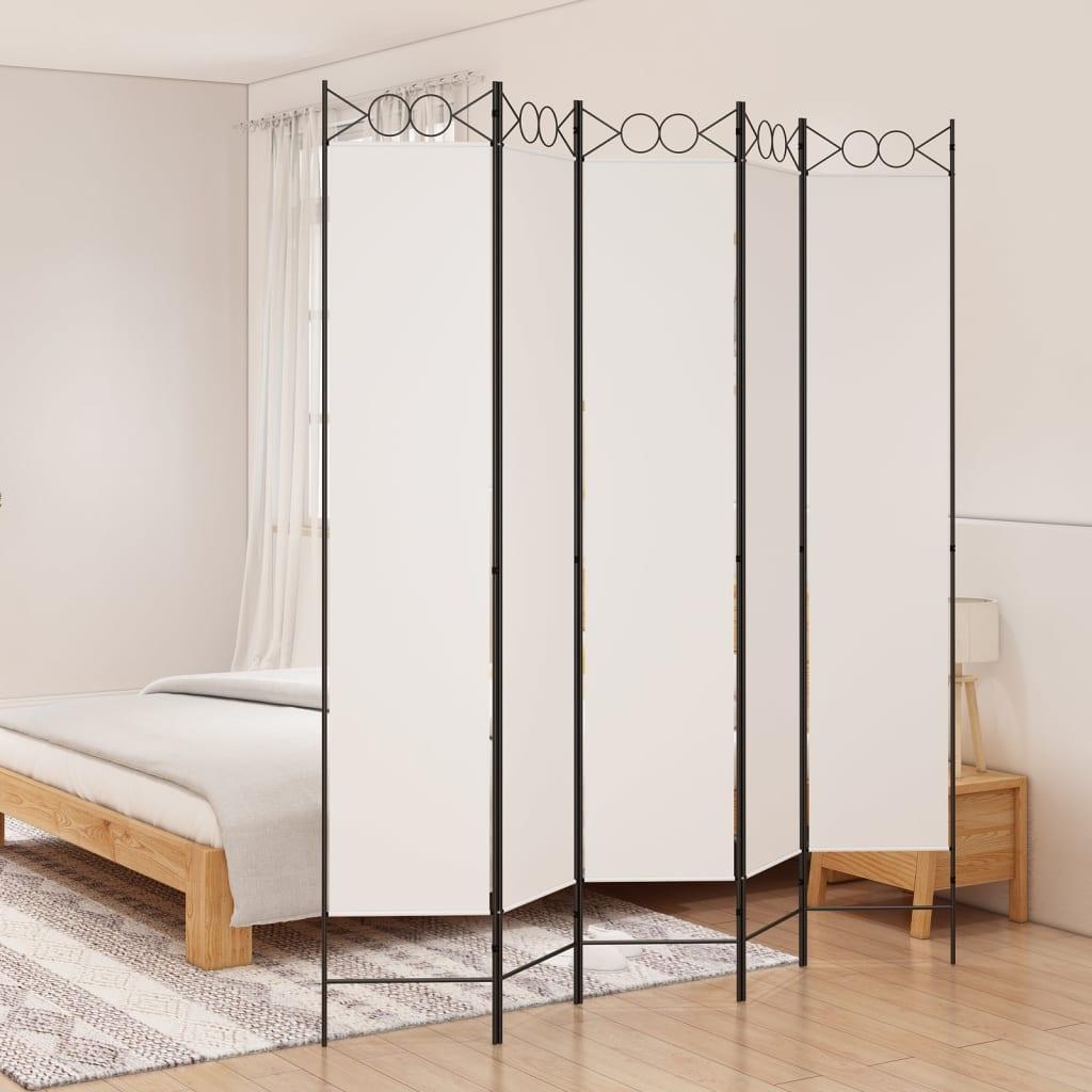 5-Panel Room Divider White 78.7