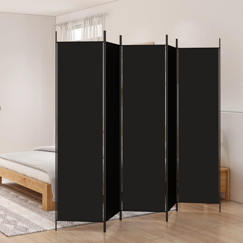 5-Panel Room Divider Black 98.4