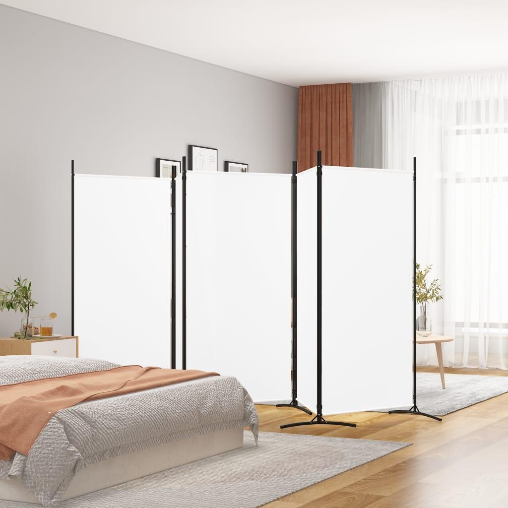 5-Panel Room Divider White 170.5