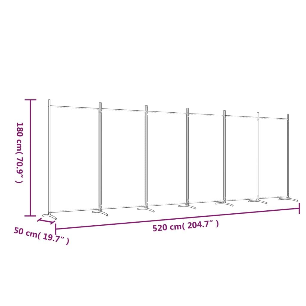 6-Panel Room Divider Black 204.7"x70.9" Fabric at Set Shop and Smile