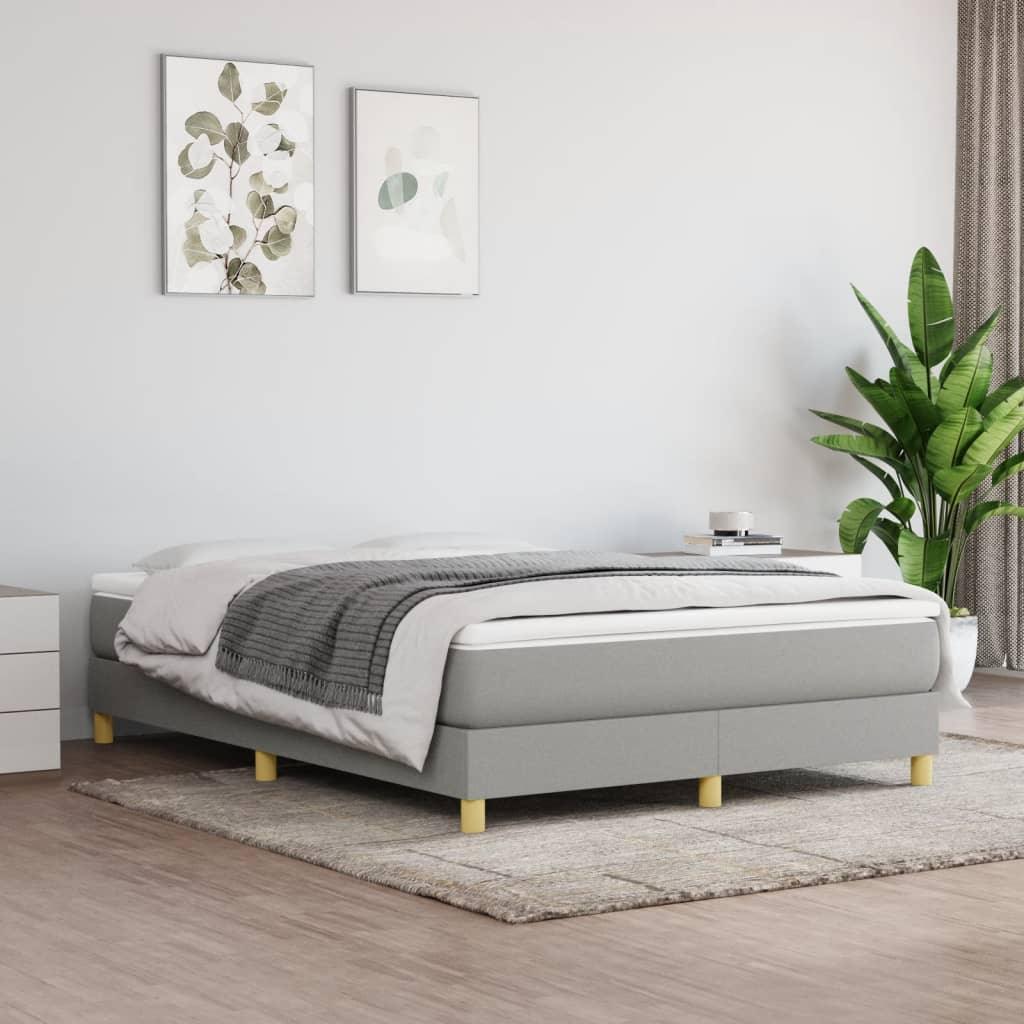 Box Spring Bed with Mattress Light Gray 59.8