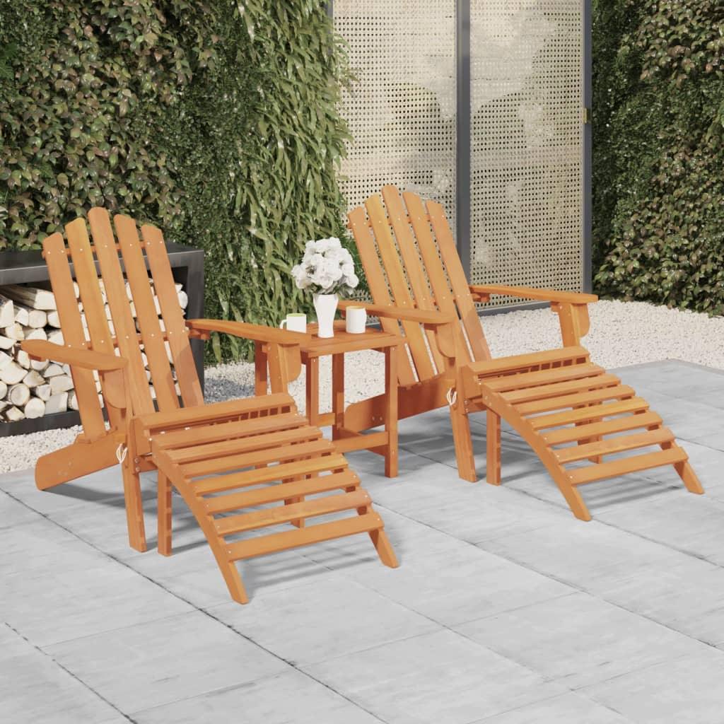 Patio Adirondack Chairs with Footrests 2 pcs Solid Wood Acacia - vidaXL - 3145015 - Set Shop and Smile