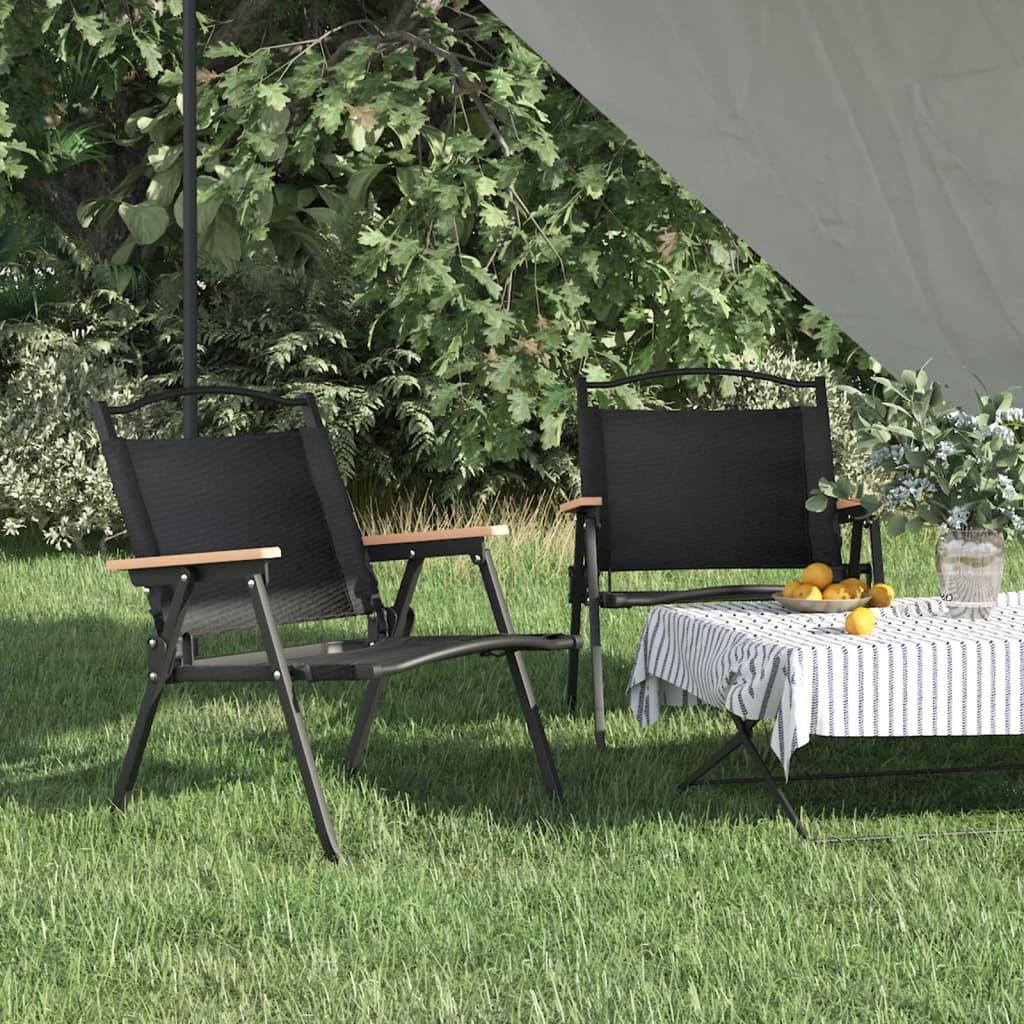 Camping Chairs 2 pcs Black 21.3