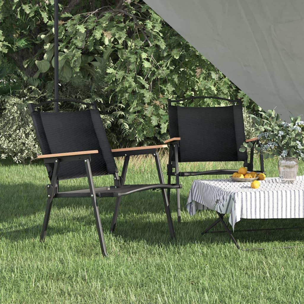 Camping Chairs 2 pcs Black 21.3