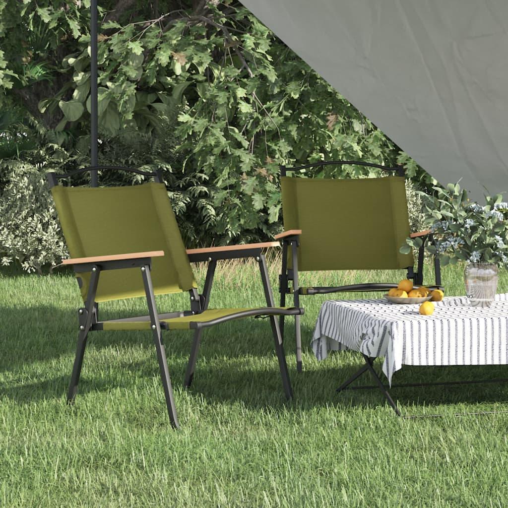 Camping Chairs 2 pcs Green 21.3