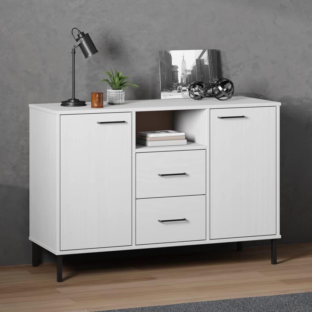 Sideboard with Metal Legs White 44.5