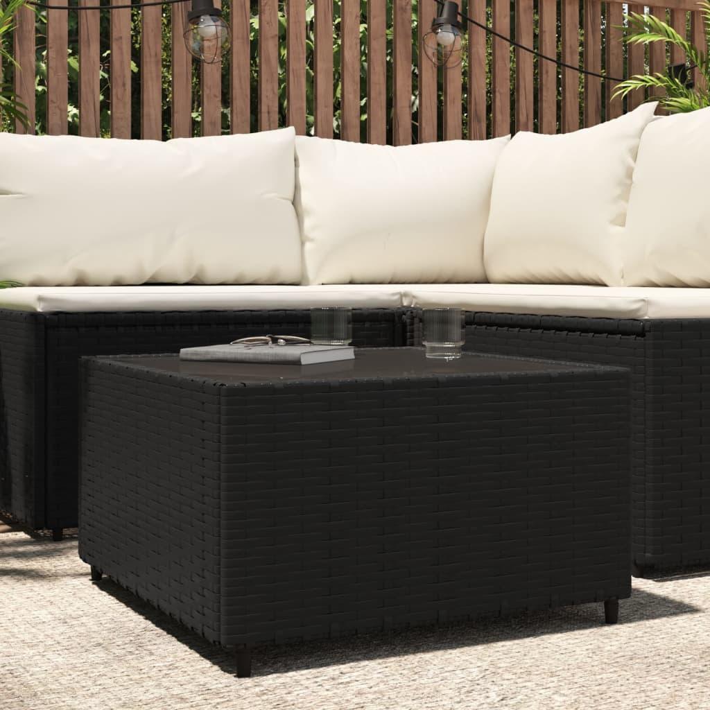 Square Patio Coffee Table Black 19.7