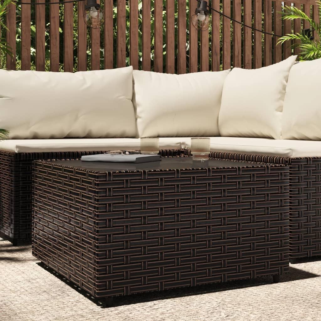 Square Patio Coffee Table Brown 19.7