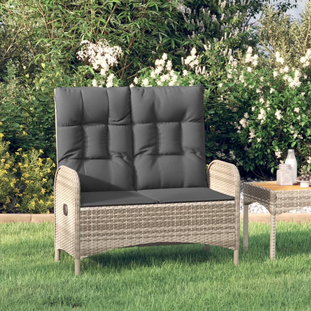 Reclining Patio Bench with Cushions 42.1