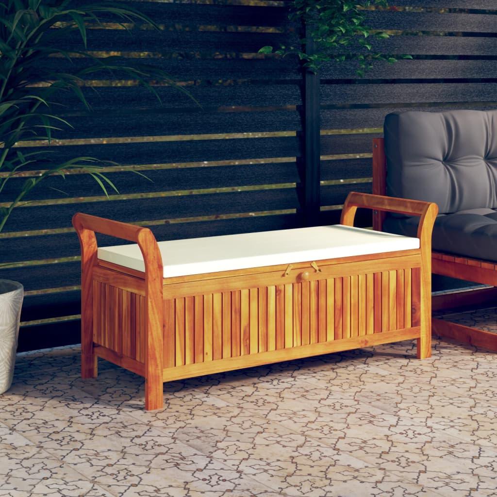 Patio Storage Bench with Cushion 49.6