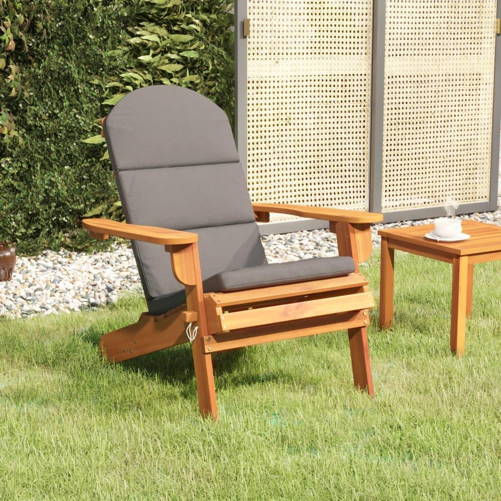 Adirondack Patio Chair with Cushions Solid Wood Acacia