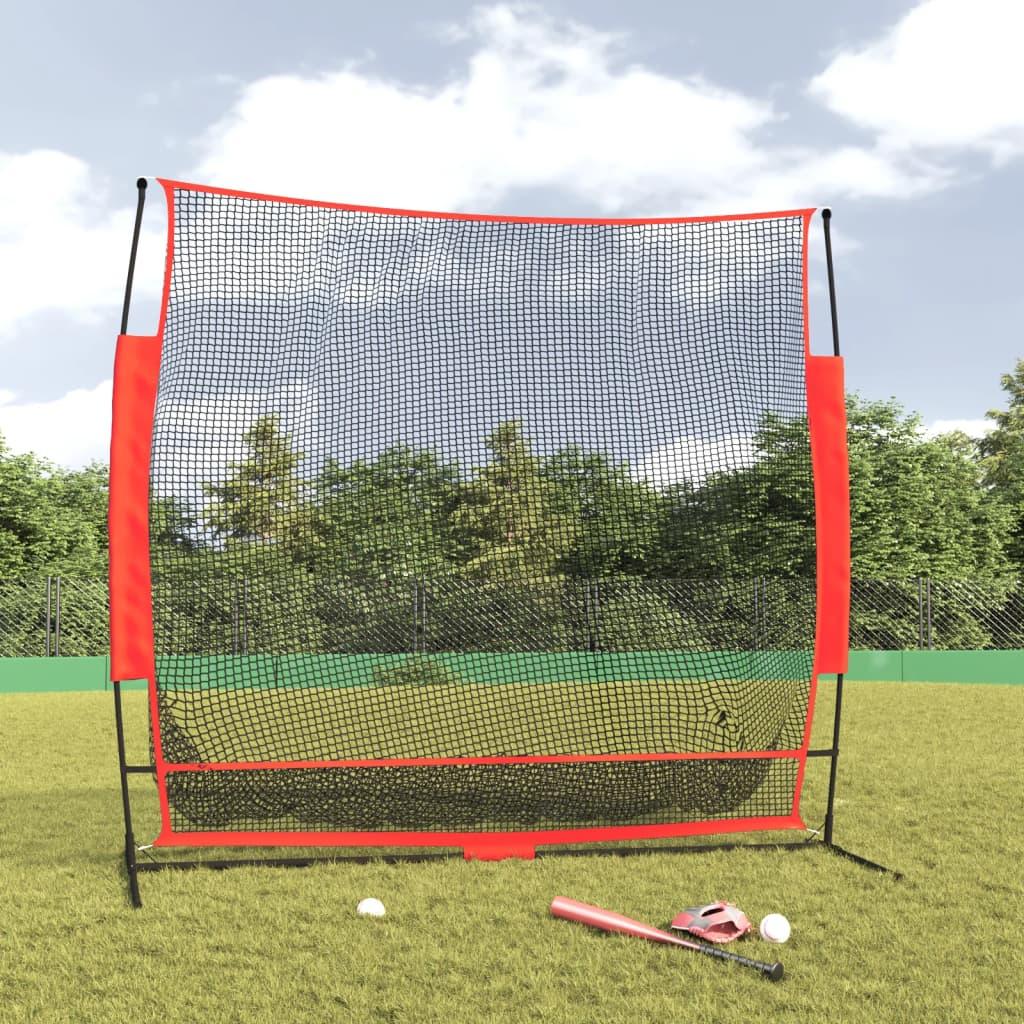 Portable Baseball Net Black and Red 84.6