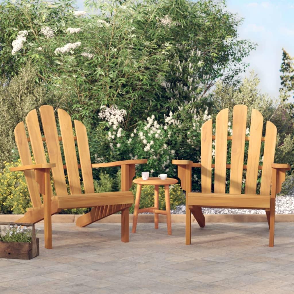 Patio Adirondack Chairs 2 pcs 31.1"x37.4"x36.2" Solid Wood Teak - vidaXL - 3154927 - Set Shop and Smile