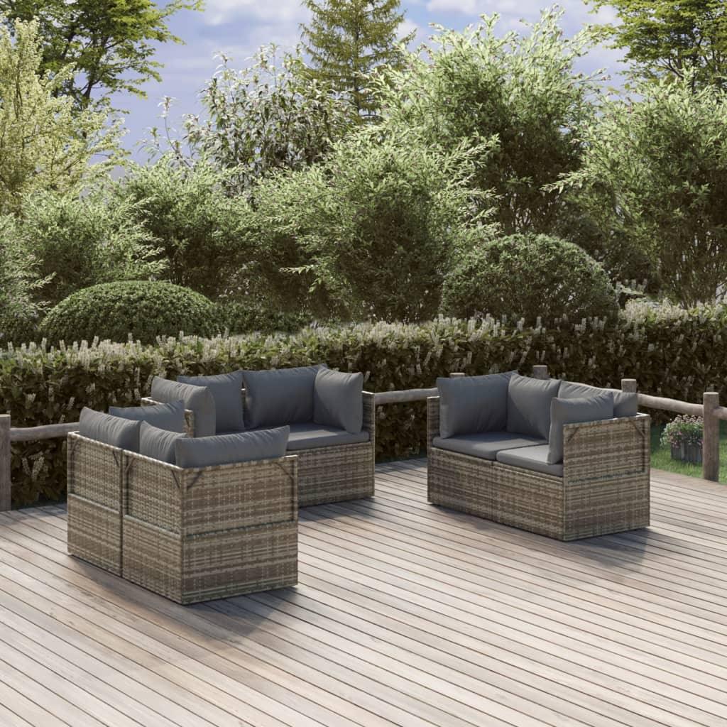 Patio Corner Sofas 6 pcs Gray 22.4