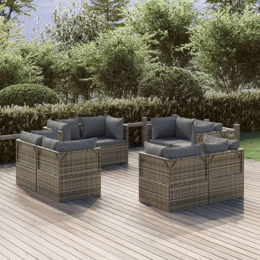 Patio Corner Sofas 8 pcs Gray 22.4