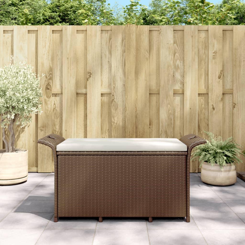 Patio Bench with Cushion Brown 45.7