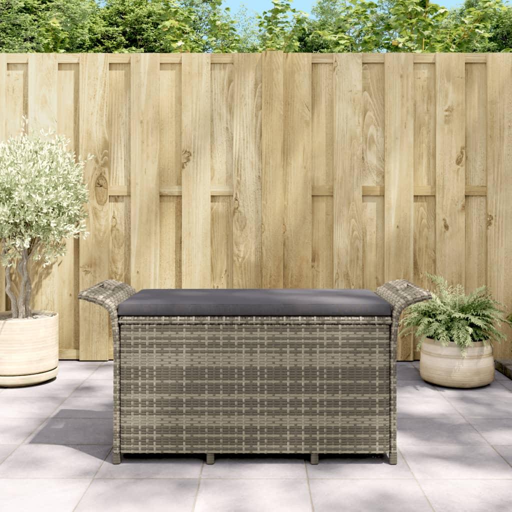 Patio Bench with Cushion Gray 45.7