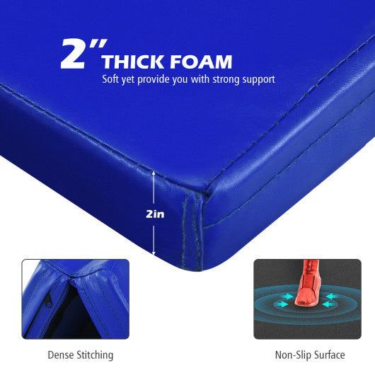 Gymnastics PU Mat Thick Folding Panel Gym Fitness Exercise-Navy at Set Shop and Smile