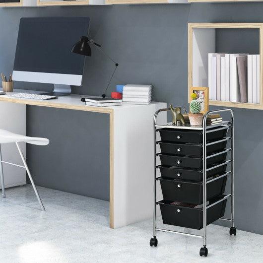 6 Drawers Rolling Storage Cart Organizer-Black at Set Shop and Smile