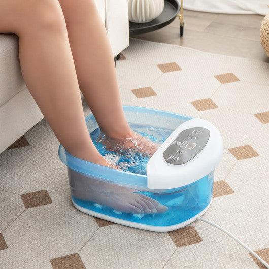 Foot Spa Massager Tub with Removable Pedicure Stone and Massage Beads-Blue
