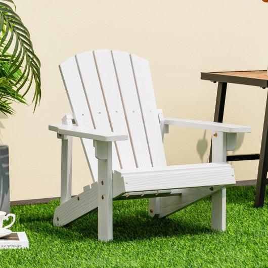 Kid's Adirondack Chair with High Backrest and Arm Rest-White