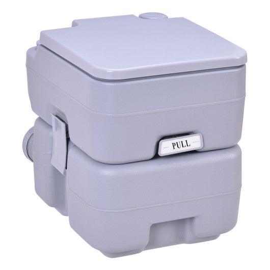 5 Gallon 20 L Outdoor / Indoor Potty Commode Portable Flush Toilet-Gray