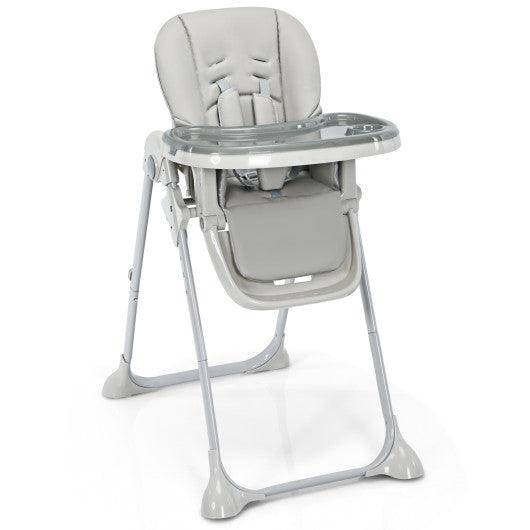 Baby Convertible High Chair with Wheels-Gray