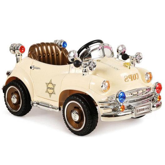 6V Battery Powered Classic Remote Control Kids Riding Car-Beige