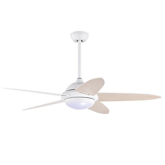 52 Inch Ceiling Fan with Lights and 3 Lighting Colors-White