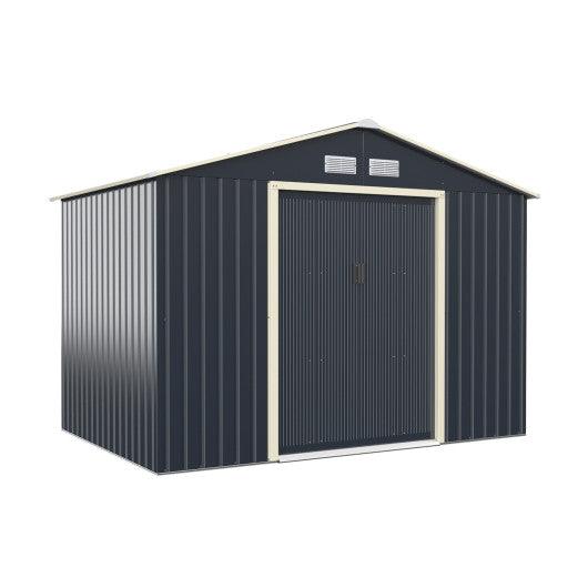 9 x 6 Feet Metal Storage Shed for Garden and Tools-Gray