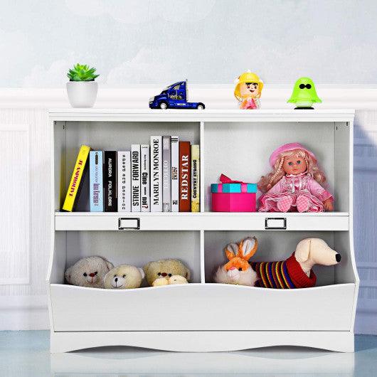 Kids Storage Unit Baby Toy Organizer Children Bookshelf Bookcase-White