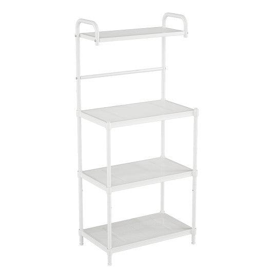 4-Tier Kitchen Storage Baker Microwave Oven Rack Shelves-White