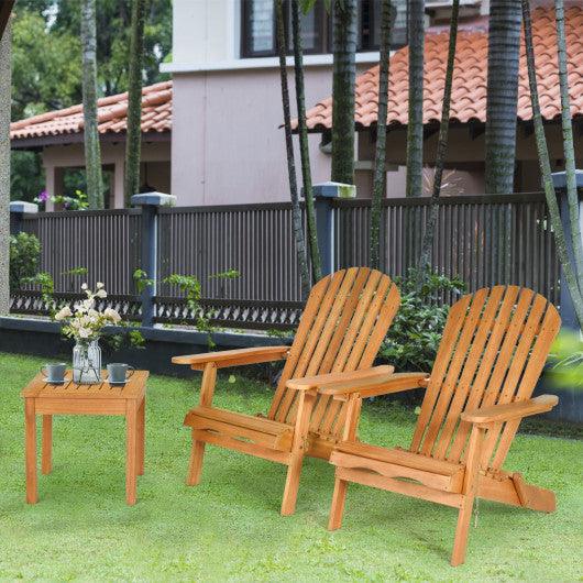 3 Pieces Adirondack Chair Set with Widened Armrest