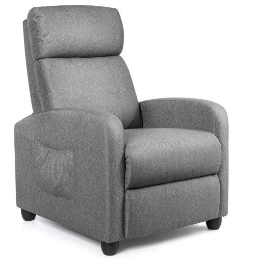 Recliner Sofa Wingback Chair with Massage Function-Gray