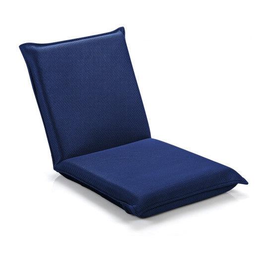 Adjustable 6 positions Folding Lazy Man Sofa Chair Floor Chair-Navy