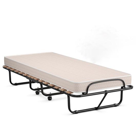 Made in Italy Folding Guest Bed with Memory Foam Mattress