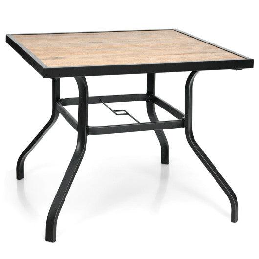 Patio Metal Square Dining Table for Garden and Poolside